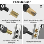 Kit Ferramenta Rebite Rosqueado Pesado